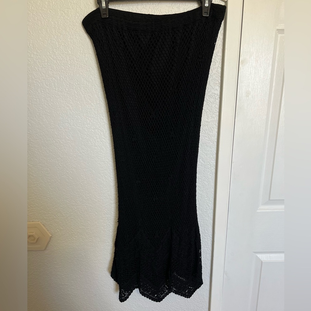 Vintage Chico’s Crochet Black Maxi Skirt